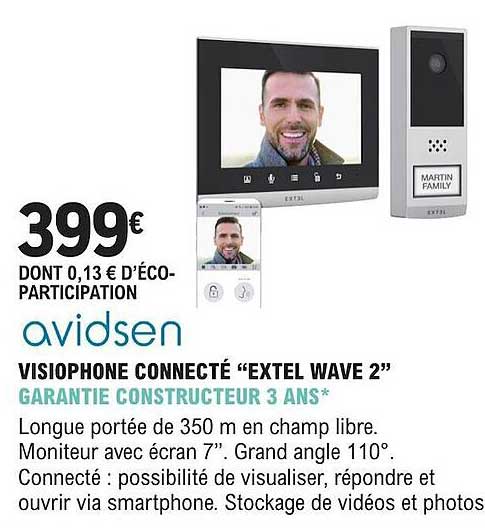 Visiophone Connecté "extel Wave 2" Avidsen