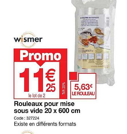 wismer rouleaux pour mise sous vide 20 x 600 cm
