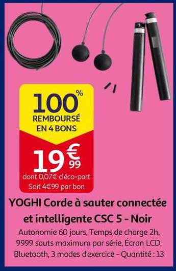yoghi corde à sauter connectée et intelligente csc 5 - noir
