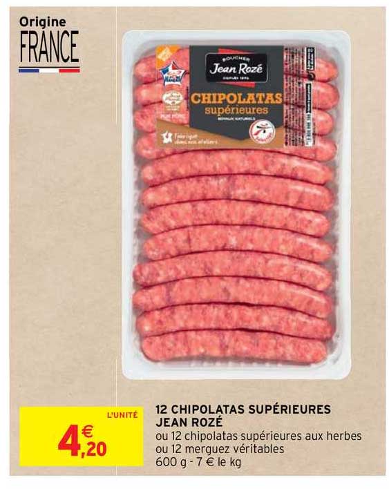 12 chipolatas supérieures jean rozé