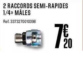 2 raccords semi rapides 1 4 mâles