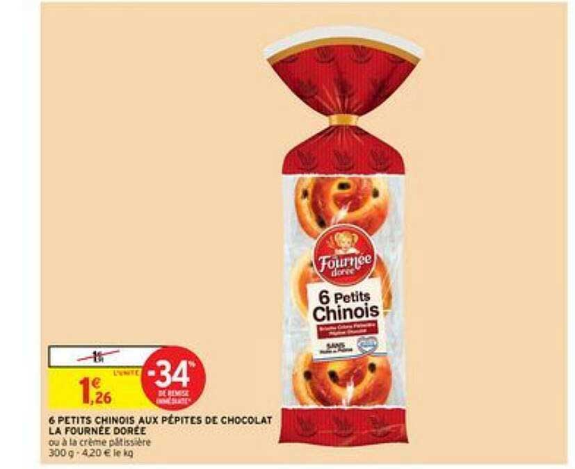 6 petits chinois aux pépites de chocolat la fournée dorée