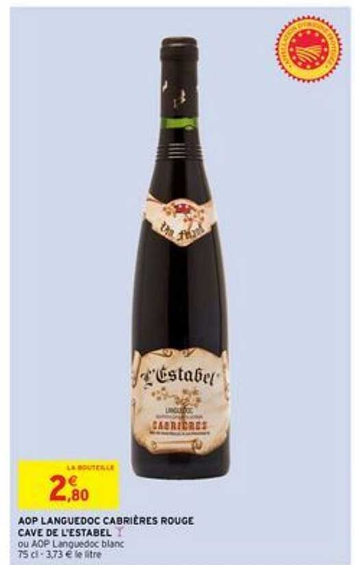 aop languedoc cabrières rouge cave de l'estabel