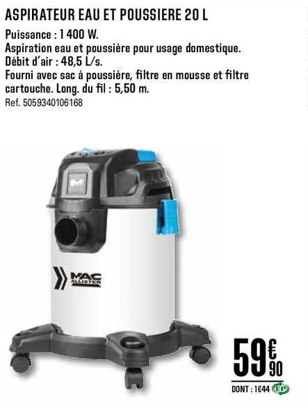 Aspirateur Eau Et Poussière 20 L