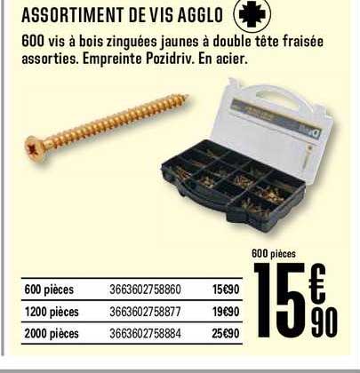 assortiment de vis agglo