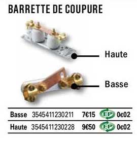 barrette de coupure