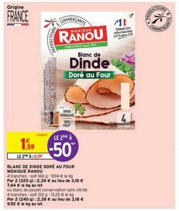 blanc de dinde doré au four monique ranou