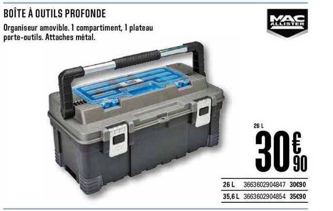 boîte à outils profonde mac allister