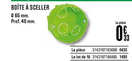 boîte à sceller 65 mm 40 mm