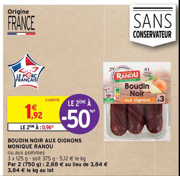 boudin noir aux oignons monique ranou