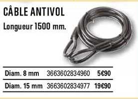 Câble Antivol Longueur 1500 M