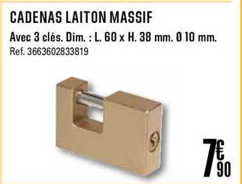 Cadenas Laiton Massif Avec 3 Clés