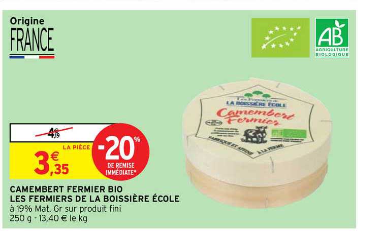 camembert fermier bio les fermiers de la boissière école