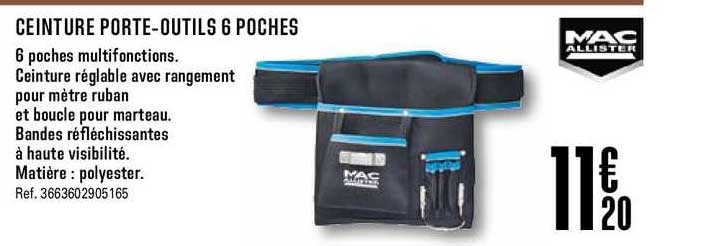ceinture porte outils 6 poches mac allister
