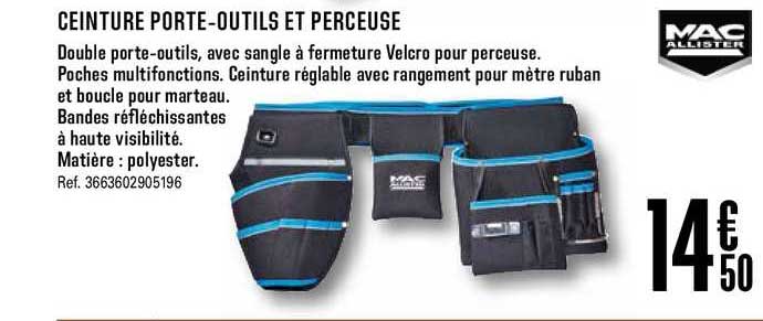 ceinture porte outils et perceuse mac allister