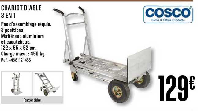 Chariot Diable 3 En 1 Cosco