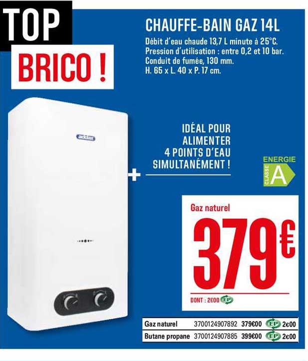 chauffe bain gaz 14l