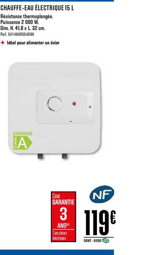 chauffe eau électrique 15 l
