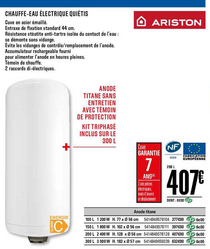 chauffe eau électrique quiétis ariston