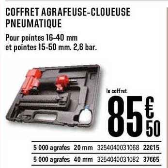 Coffret Agrafeuse Cloueuse Pneumatique
