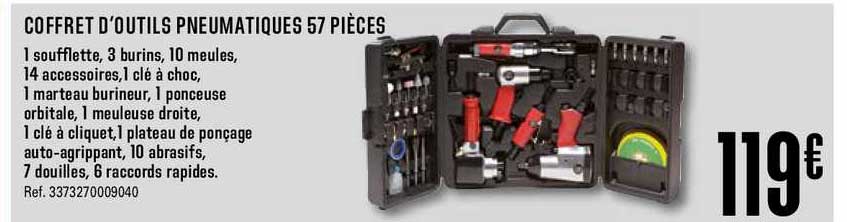 coffret d'outils pneumatiques 57 pièces