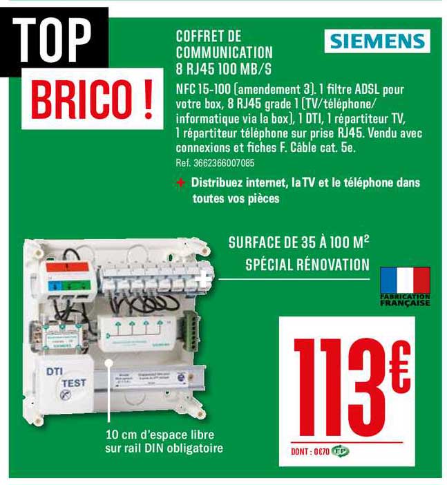 coffret de communication 8 rj45 100 mb s siemens