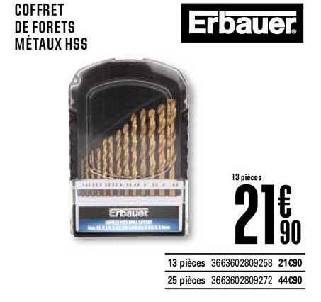 coffret de forets métaux hss erbauer