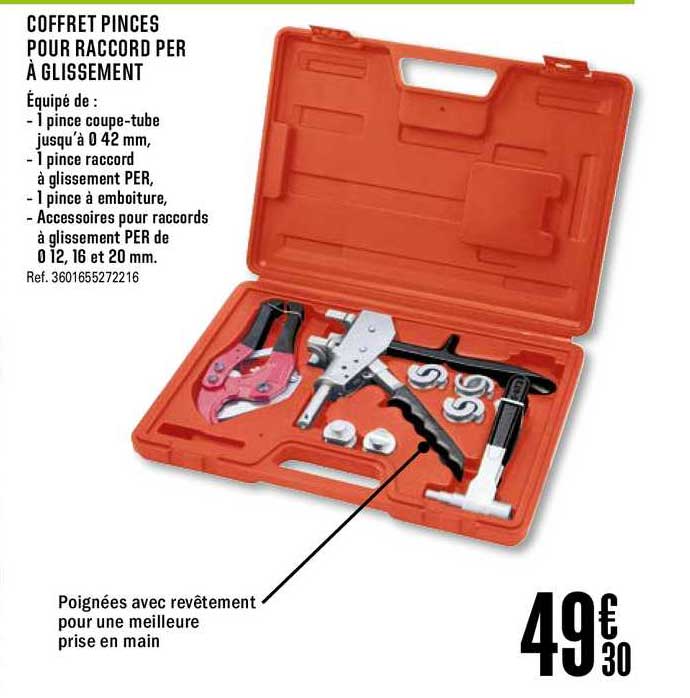 coffret pinces pour raccord per à glissement