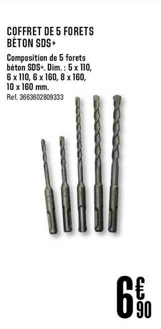 coffrets de 5 forets béton sds+