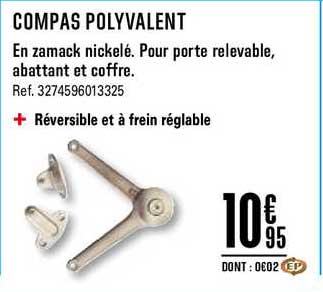 compas polyvalent en zamack nickelé