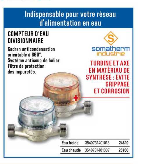 compteur d'eau divisionnaire somatherm industrie
