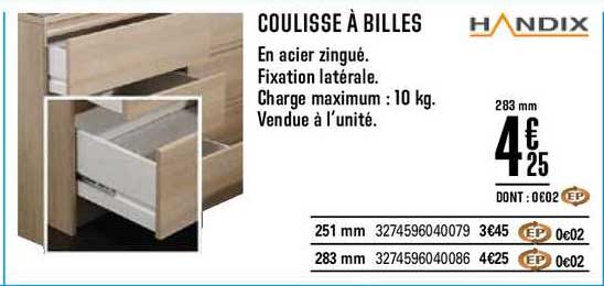 Coulisse à Billes Handix