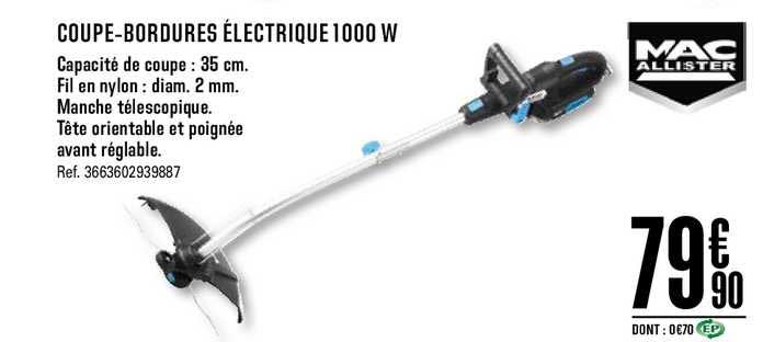 coupe bordures électrique 1000 w mac allister