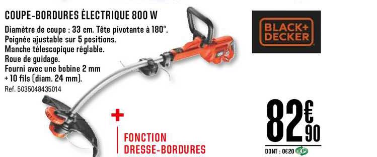 coupe bordures électrique 800 w black+decker