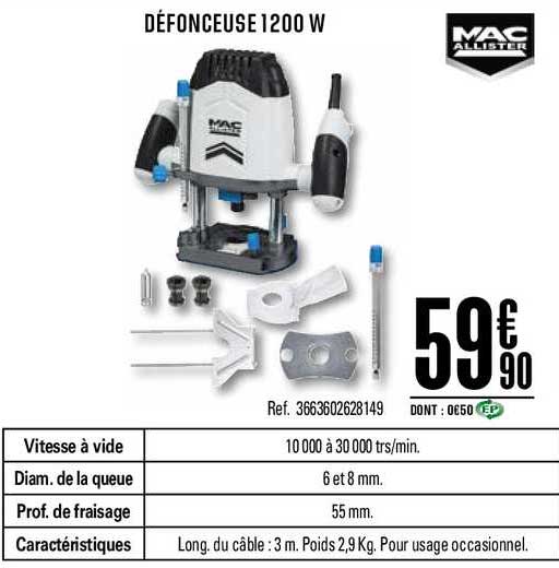 défonceuse 1200 w mac allister