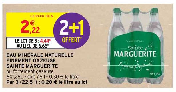 eau minérale naturelle finement gazeuse saint marguerite