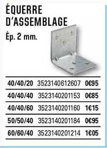 équerre d'assemblage