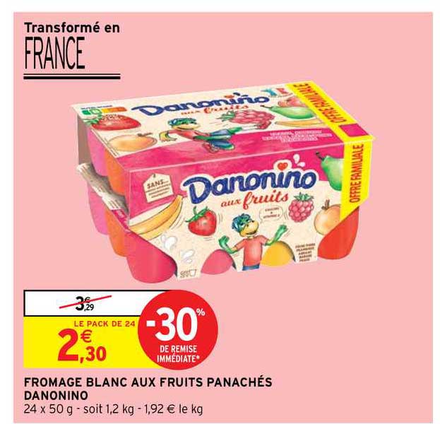Fromage Blanc Aux Fruits Panachés Danonino
