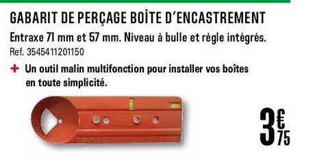 gabarit de perçage boîte d'encastrement