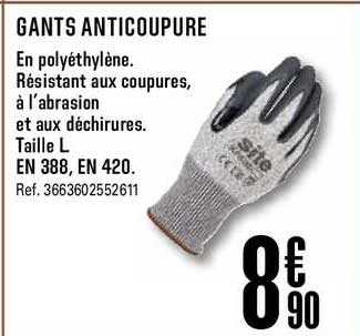 gants anticoupure en polyéthylène