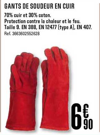 gants de soudeur en cuir