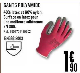 gants polyamide latex et nylon