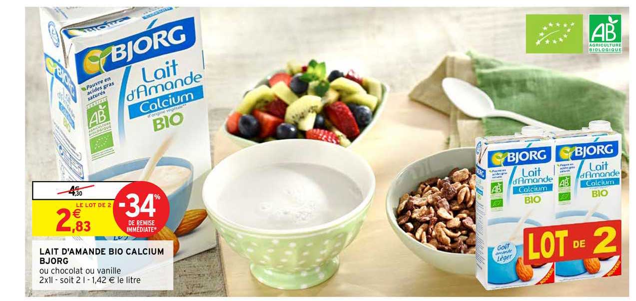 lait d'amande bio calcium bjorg