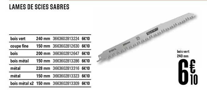 Lames De Scies Sabres