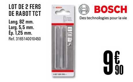 lot de 2 fers de rabot tct bosch