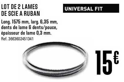 lot de 2 lames de scie à ruban univesal fit