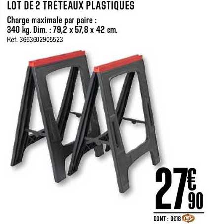 Lot De 2 Tréteaux Plastiques