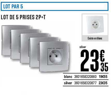 Lot De 5 Prises 2p+t