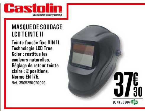 masque de soudage lcd teinte 11 castolin