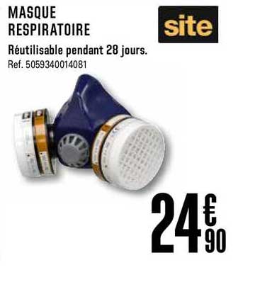 masque respiratoire site réutilissable pendant 28 jours